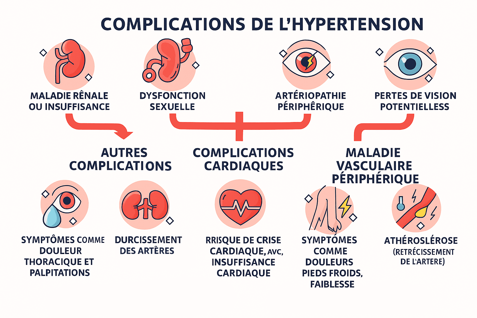 Infographie complications hypertension artérielle