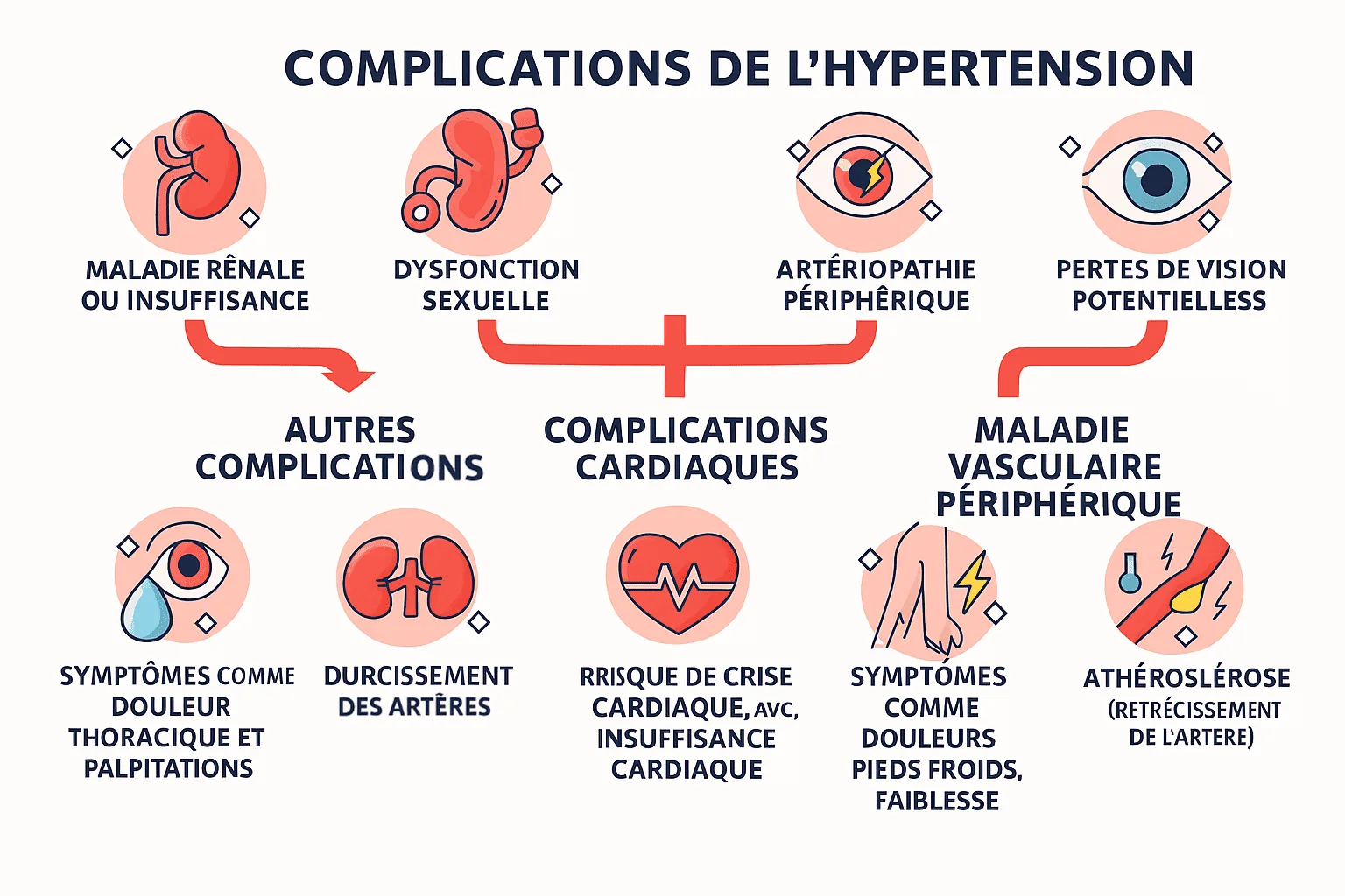 Infographie complications hypertension artérielle