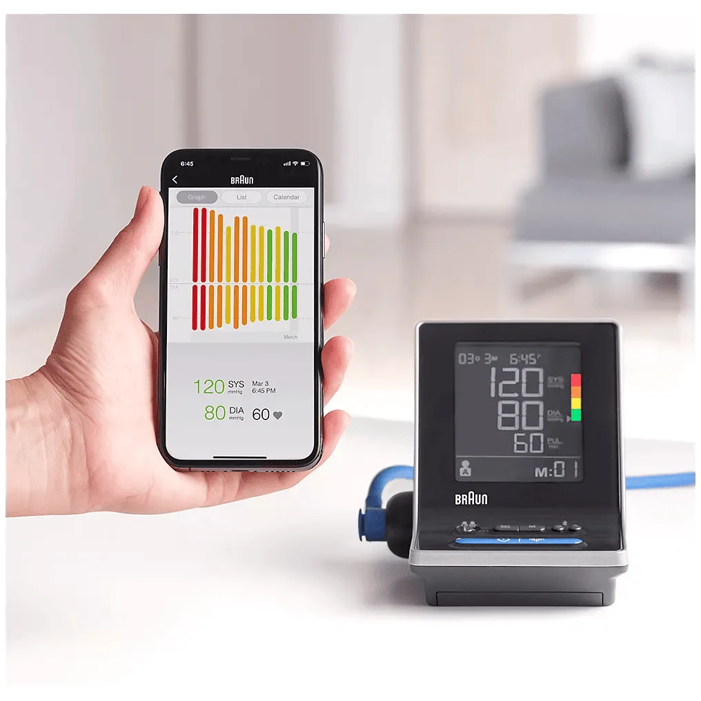 Tensiomètre bras Braun ExactFit 5 Connect - application mobile
