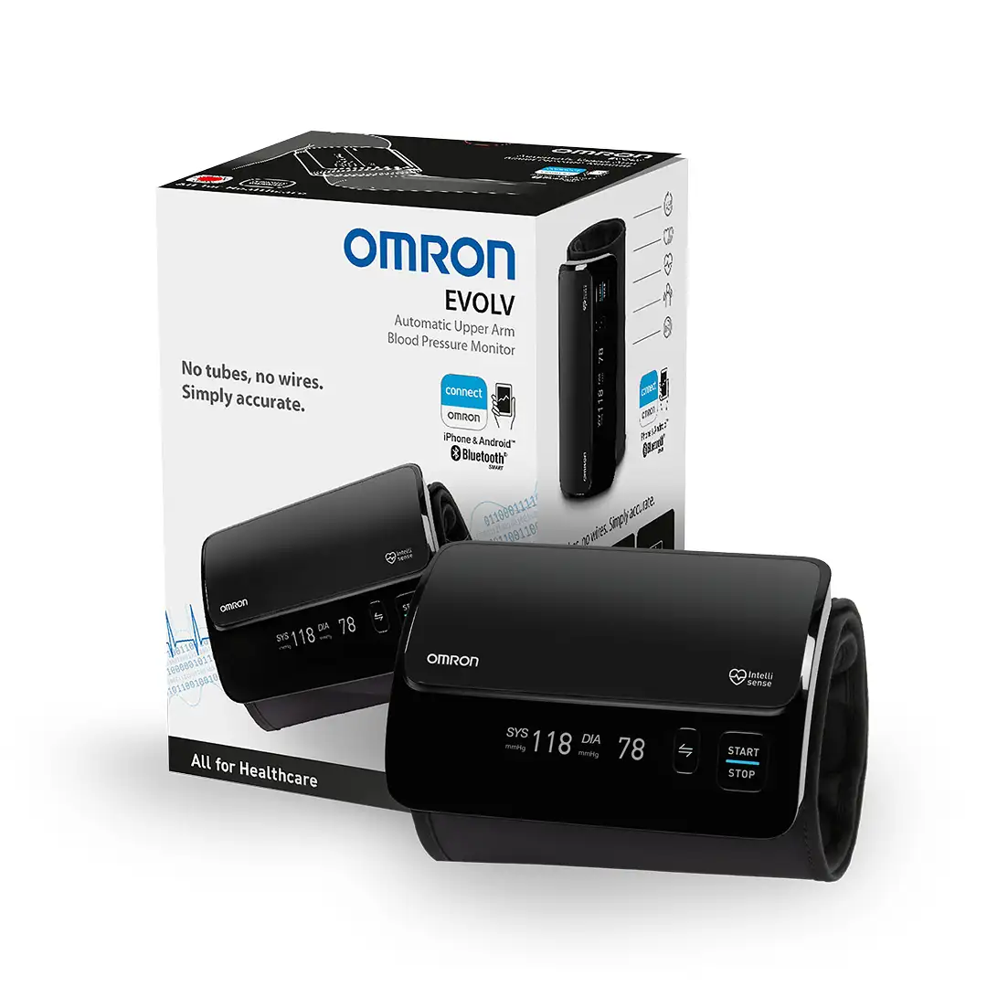 Omron EVOLV avec sa boîte