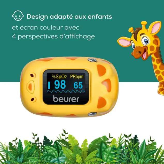 Ecran TFT couleur oxymetre Beurer PO 13 Kids design girafe