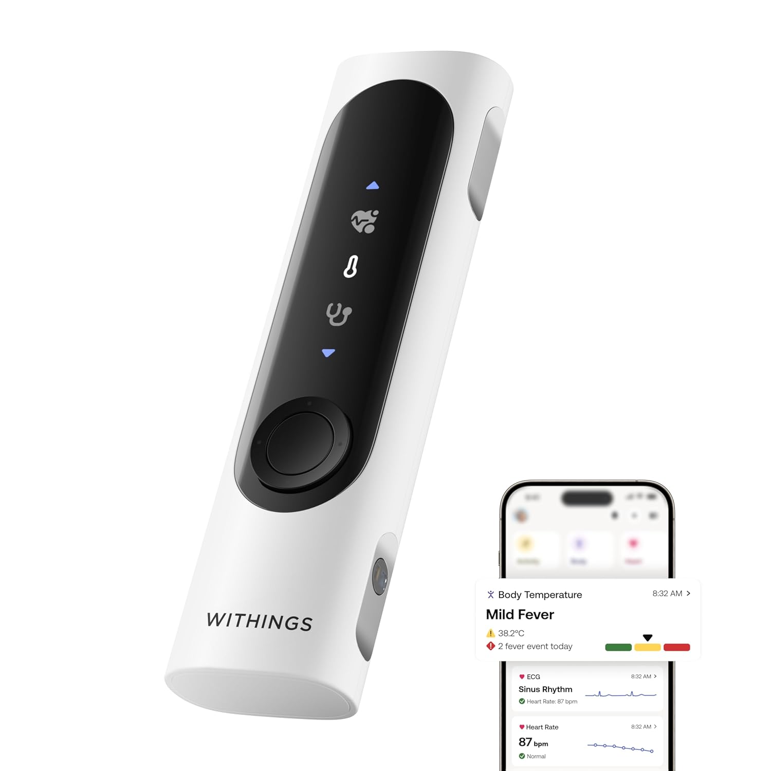 Application Withings avec les données du BeamO sur smartphone