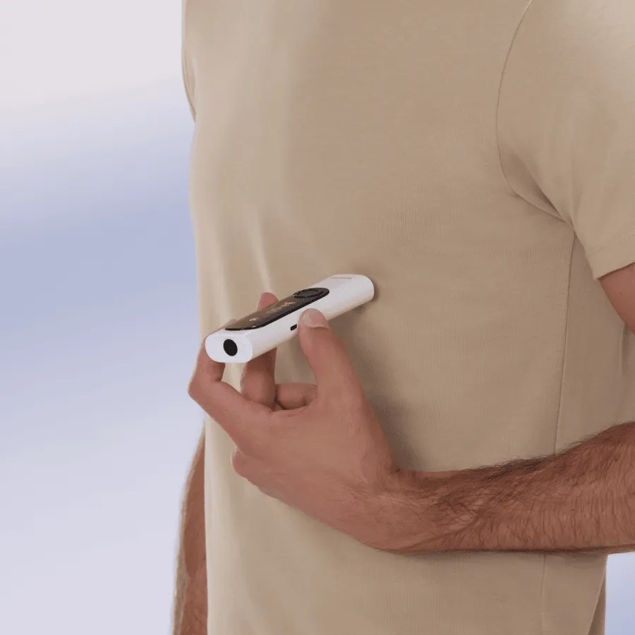 Écran LCD couleur du Withings BeamO affichant les résultats
